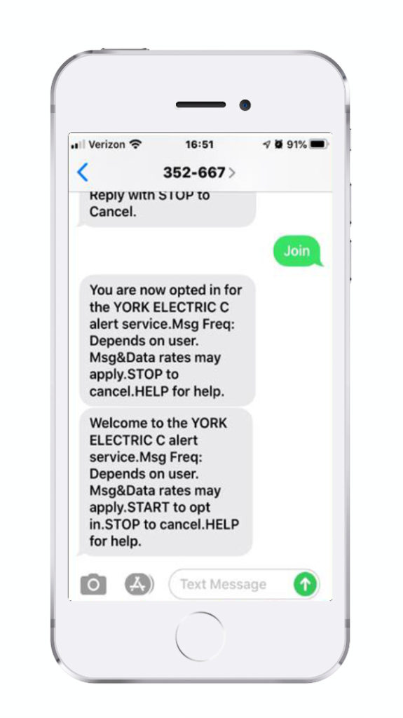 report-an-outage-by-text-york-electric-cooperative-inc