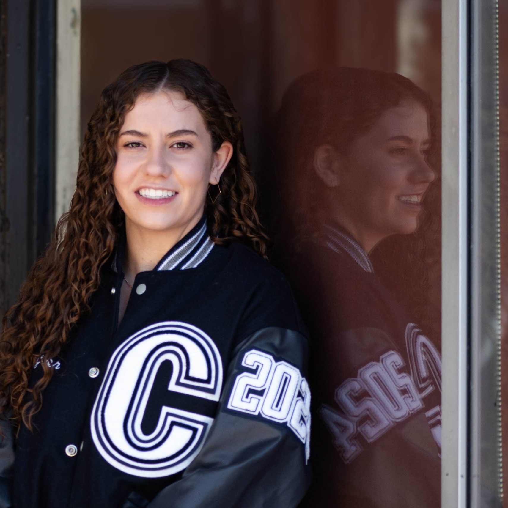 Scholarship winner poses for the camera