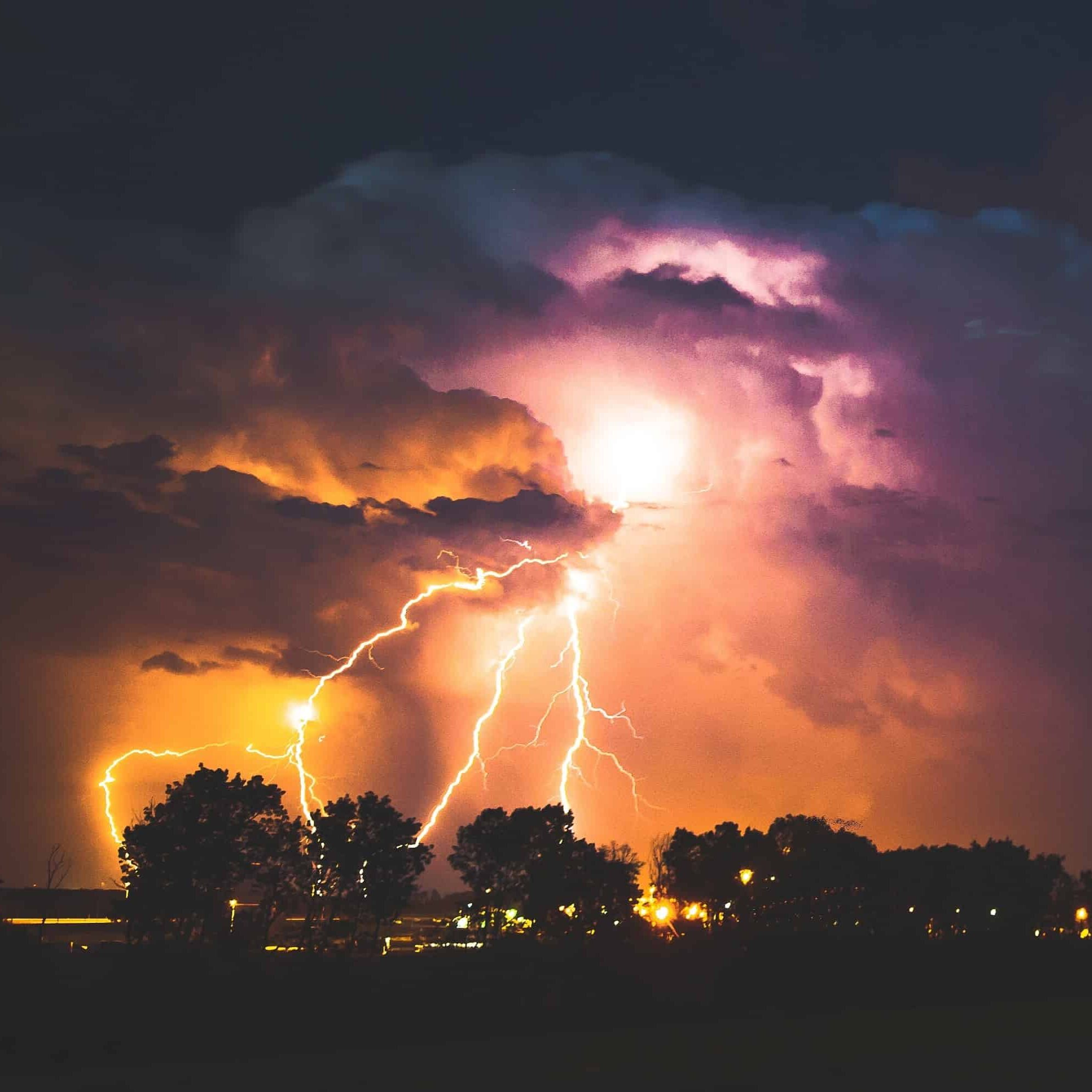 thunderstorm at night