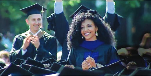 Chelsie is photographed at her graduation from Wake Forest