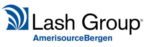 Lash Group logo features blue stylized wave and text. Part of AmerisourceBergen. No people, landmarks, or historical buildings depicted.