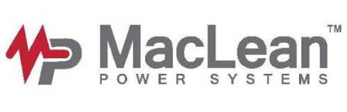 The image shows the logo of MacLean Power Systems, featuring a stylized "MP" design alongside the company's name in bold letters.